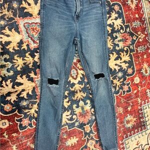 Old Navy Blue Skinny Jeans with Black Accents